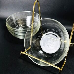 Vtg. Duralex France Lys Clear Set 3 Tempered Glass Cereal Dessert Prep Bowls